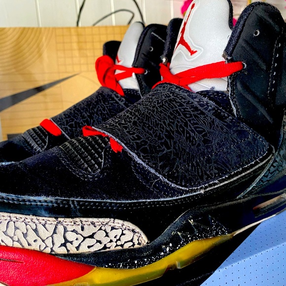 ๐ฅ Nike Air Jordan Son Of Mars Mid Low Bred Black Athletic Suede SZ 10!!!!! ๐ฑ - Picture 2 of 16